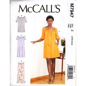 McCall's M7947 Misses L to XXL Easy Shift Dress Uncut Sewing Pattern